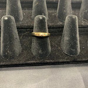 Melinda Maria Simple Gold and Crystal Ring